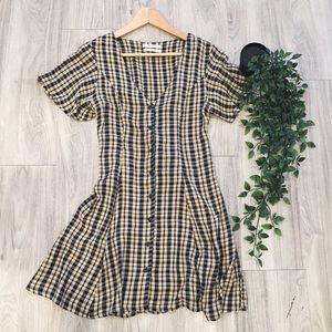 Urban Outfitters Plaid Button Up Dress